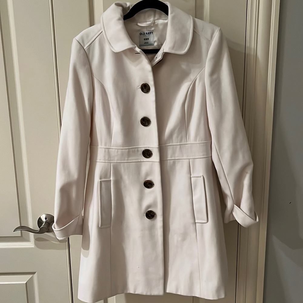 Cream Button Up Coat